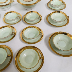 Polychrome porcelain coffee and tea service – 25 pieces, 20th century