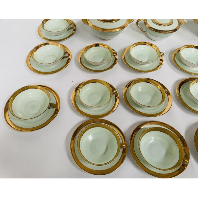 Polychrome porcelain coffee and tea service – 25 pieces, 20th century