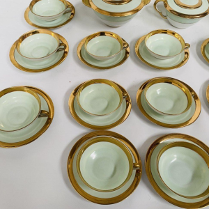 Polychrome porcelain coffee and tea service – 25 pieces, 20th century