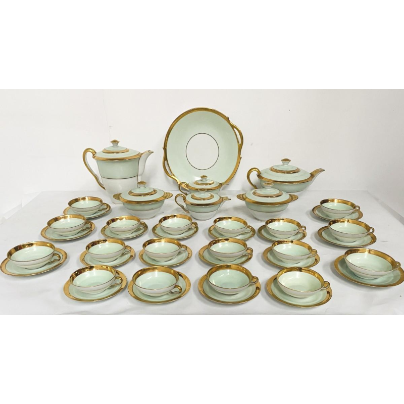 Polychrome porcelain coffee and tea service – 25 pieces, 20th century