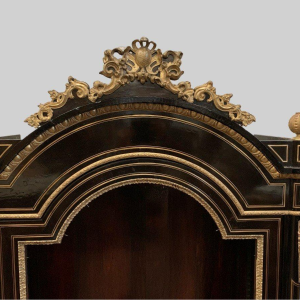 Vitrinekast voor Napoleon III in zwart hout en verguld brons – 19e eeuw