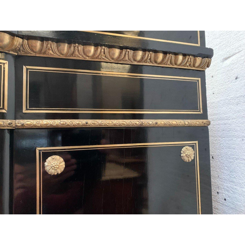 Napoleon III display cabinet in black wood and gilt bronze – 19th century