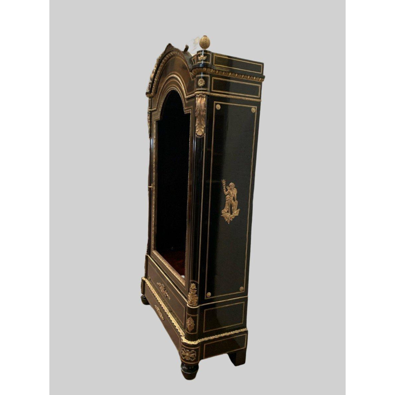 Napoleon III display cabinet in black wood and gilt bronze – 19th century