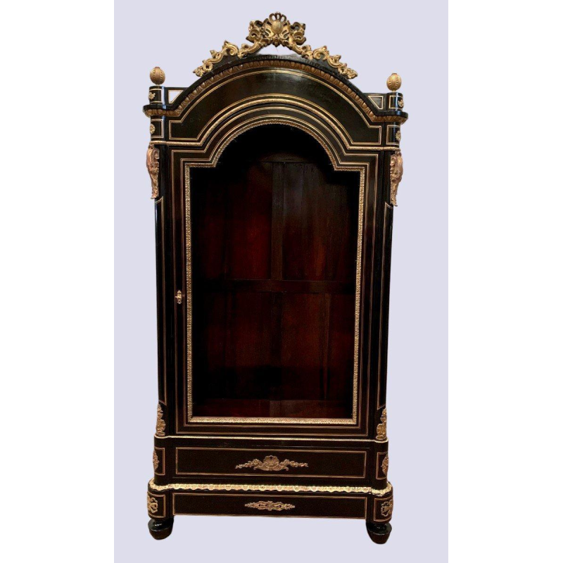 Napoleon III display cabinet in black wood and gilt bronze – 19th century