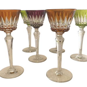Set of six cut crystal glasses from the House of Baccarat – 20th century