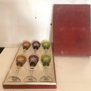 Set of six cut crystal glasses from the House of Baccarat – 20th century