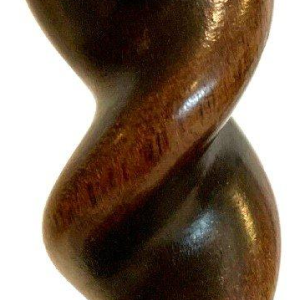 Pair of candlesticks with a central twisted column, solid walnut – 19th century