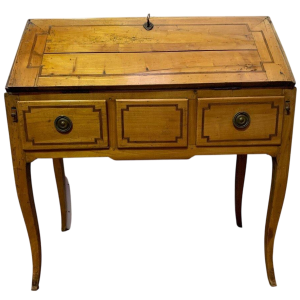 Louis XV style slant-front desk in solid cherry wood – 19th century