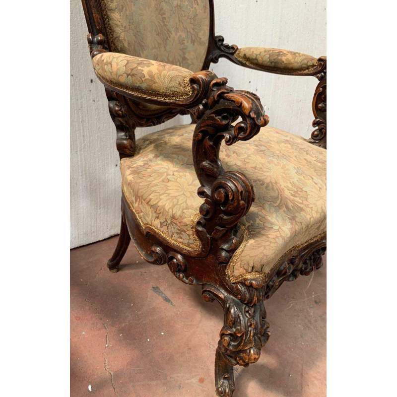 Richly carved state chair, Napoleon III period – 19th century