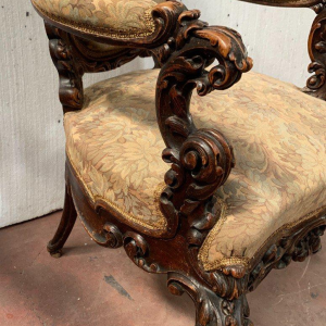 Richly carved state chair, Napoleon III period – 19th century