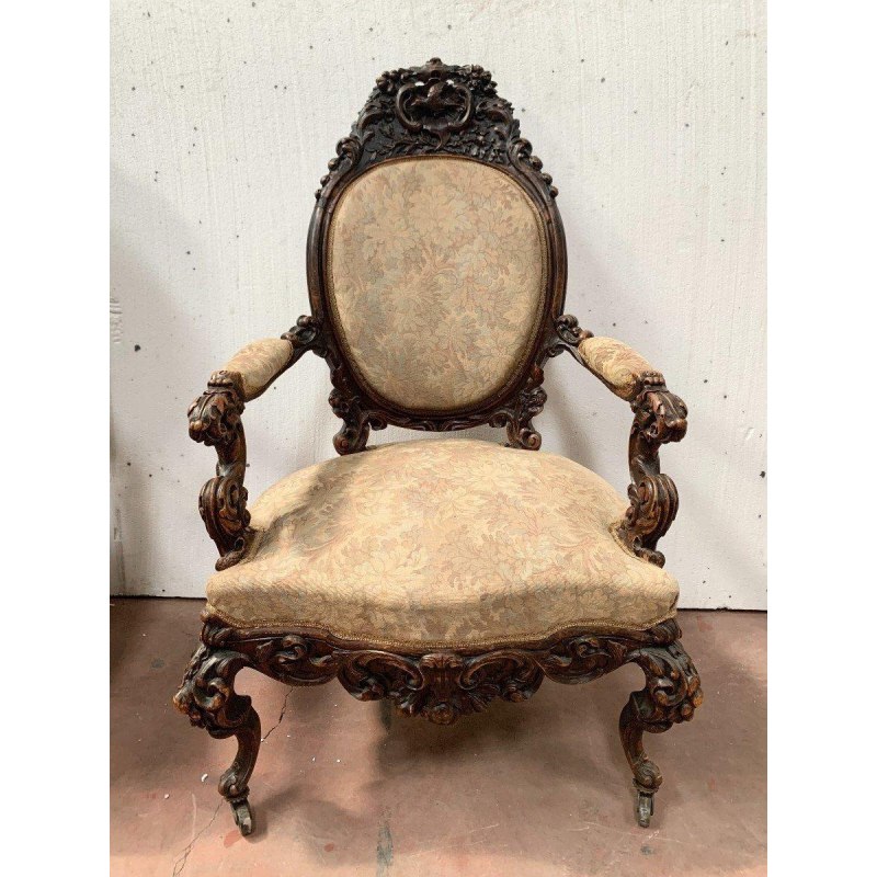 Richly carved state chair, Napoleon III period – 19th century