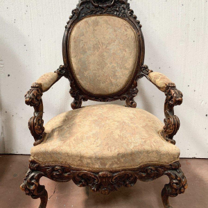 Richly carved state chair, Napoleon III period – 19th century