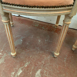 Pair of Louis XVI style armchairs in patinated beech – 20th century