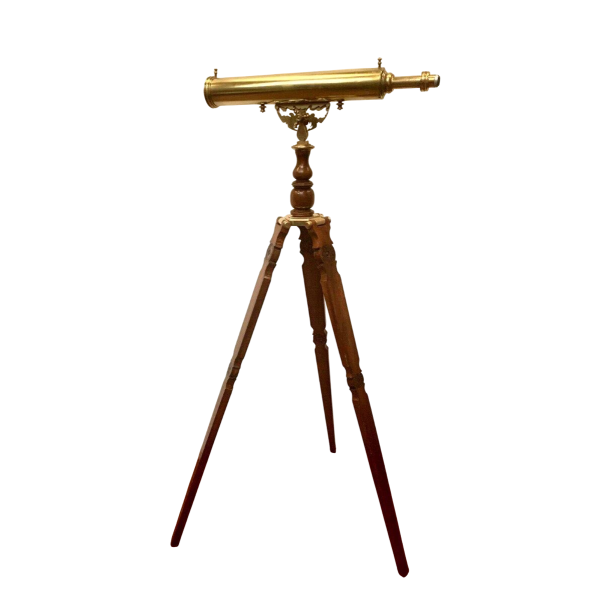 Brass telescope with mahogany stand – 20th century