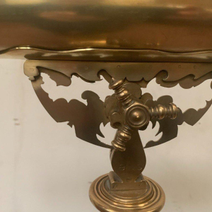 Messing telescoop met mahoniehouten statief – 20e eeuw