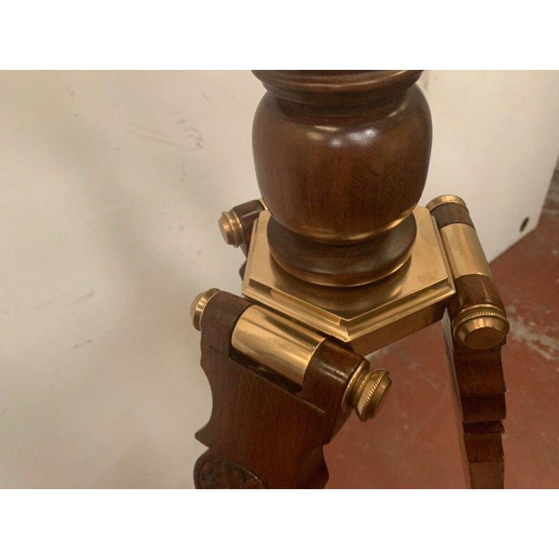 Messing telescoop met mahoniehouten statief – 20e eeuw