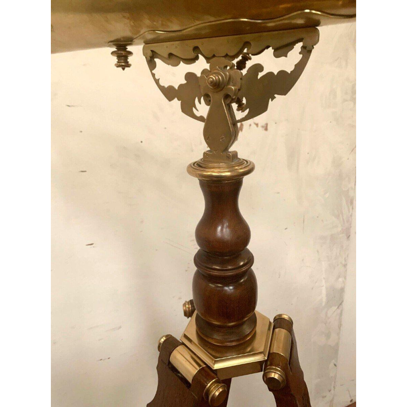 Messing telescoop met mahoniehouten statief – 20e eeuw