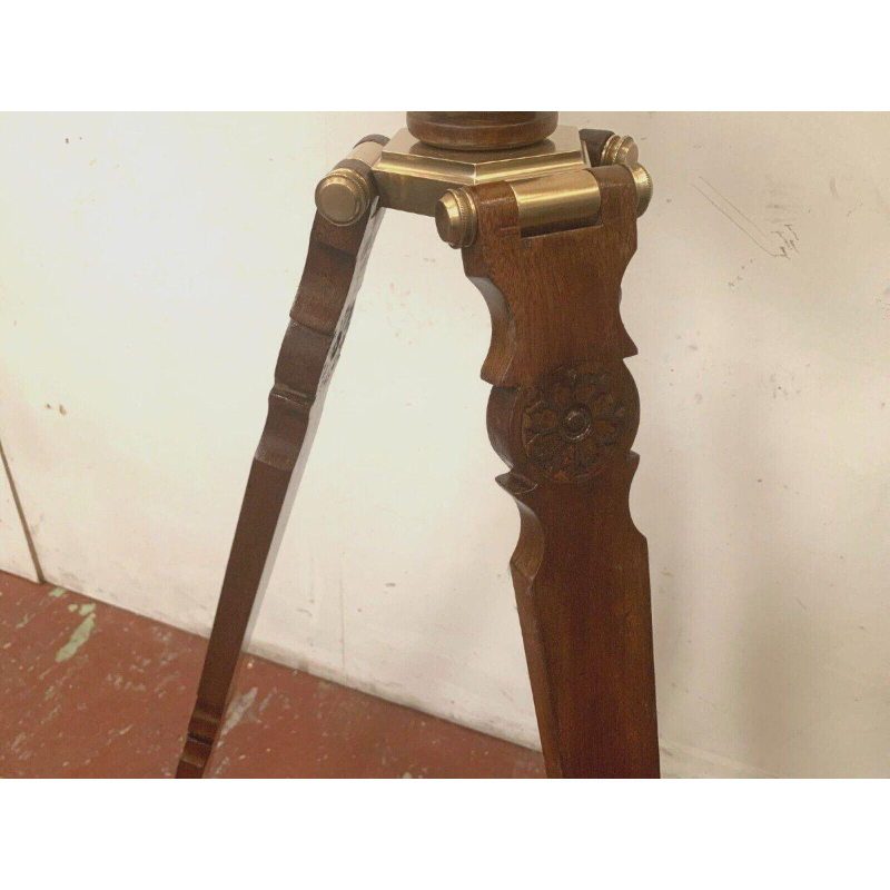 Messing telescoop met mahoniehouten statief – 20e eeuw