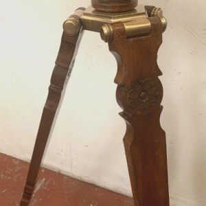 Messing telescoop met mahoniehouten statief – 20e eeuw