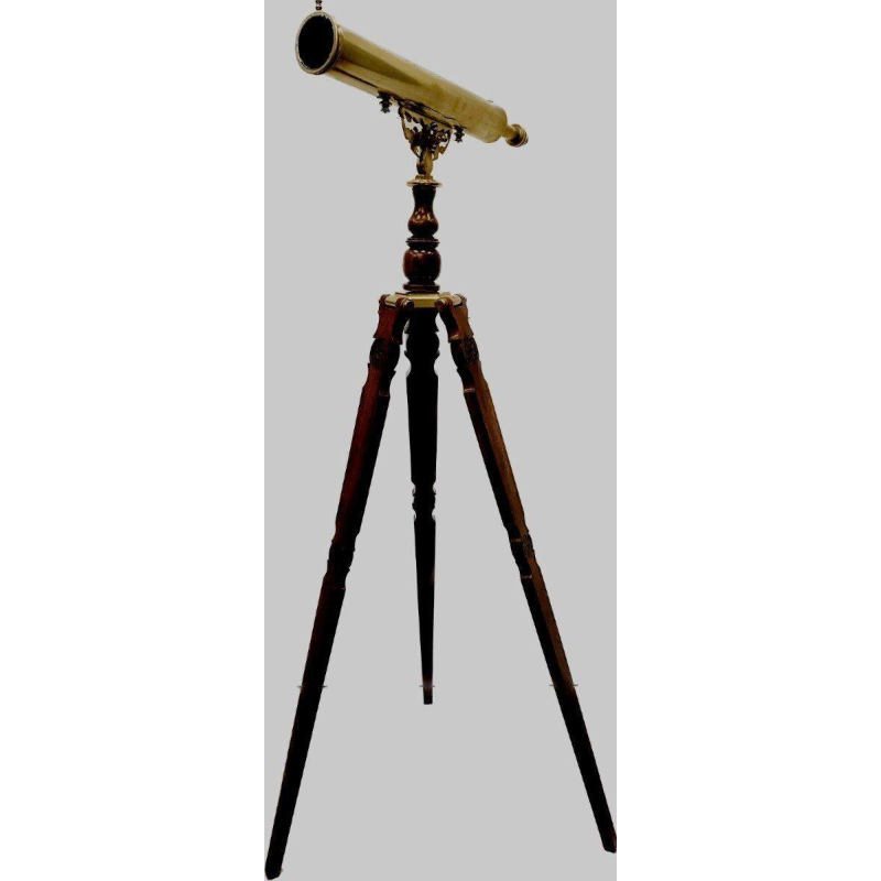 Brass telescope with mahogany stand – 20th century