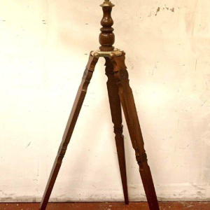 Messing telescoop met mahoniehouten statief – 20e eeuw