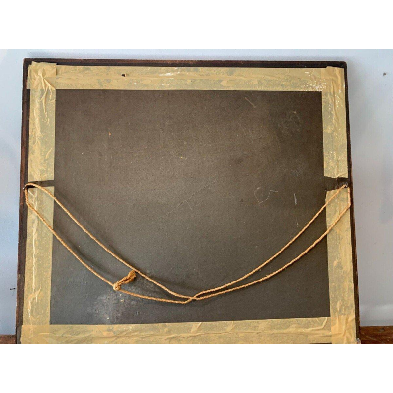 "Sailboats on a mountain lake," gouache on paper, framed and signed, 1917