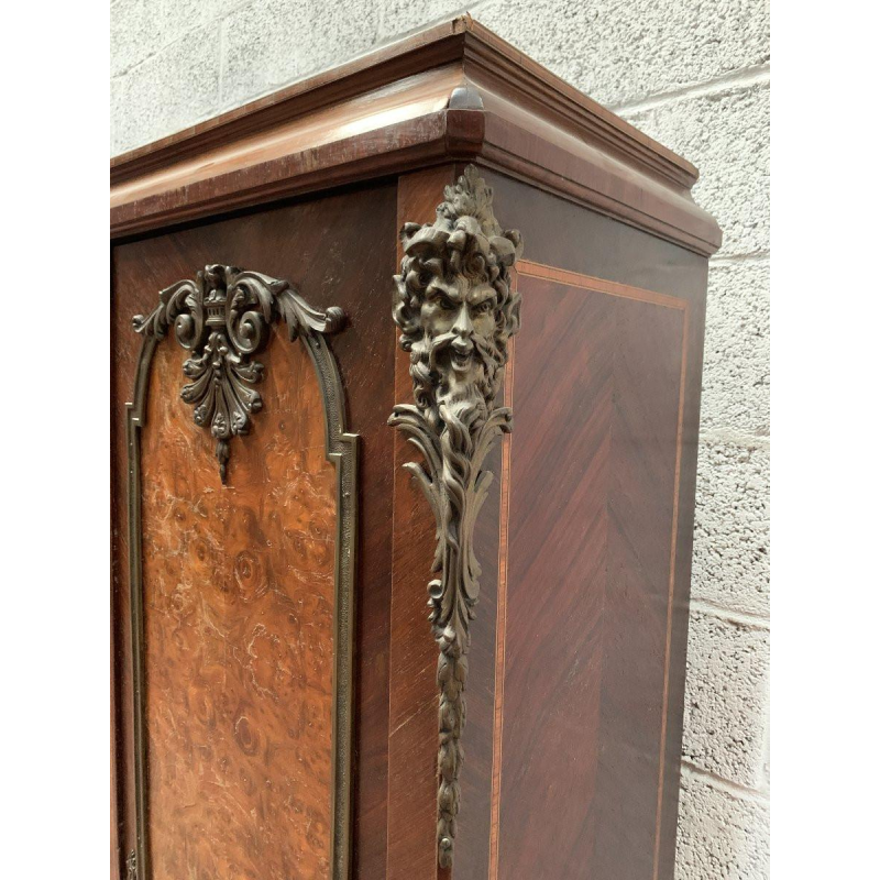 Louis XV style bookcase in mahogany and burr walnut – 20th century