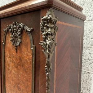 Louis XV style bookcase in mahogany and burr walnut – 20th century