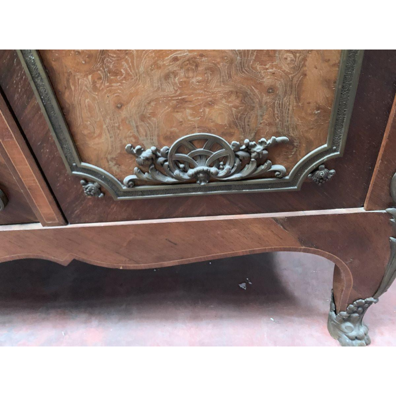 Louis XV style bookcase in mahogany and burr walnut – 20th century
