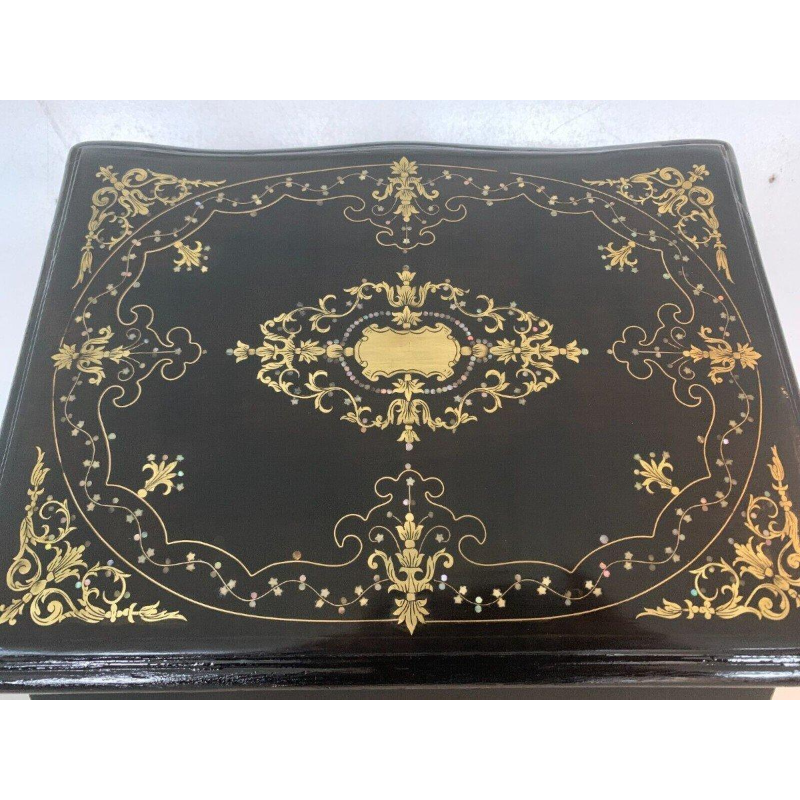 Cave à liqueur complète Napoléon III en marqueterie Boulle – Coffret ancien