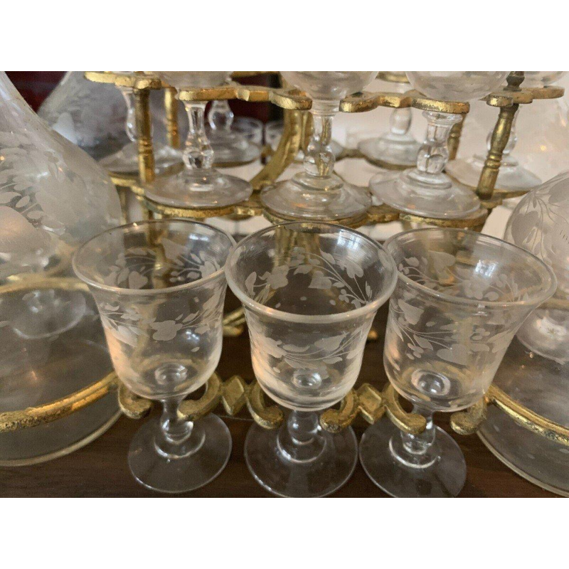 Cave à liqueur complète Napoléon III en marqueterie Boulle – Coffret ancien