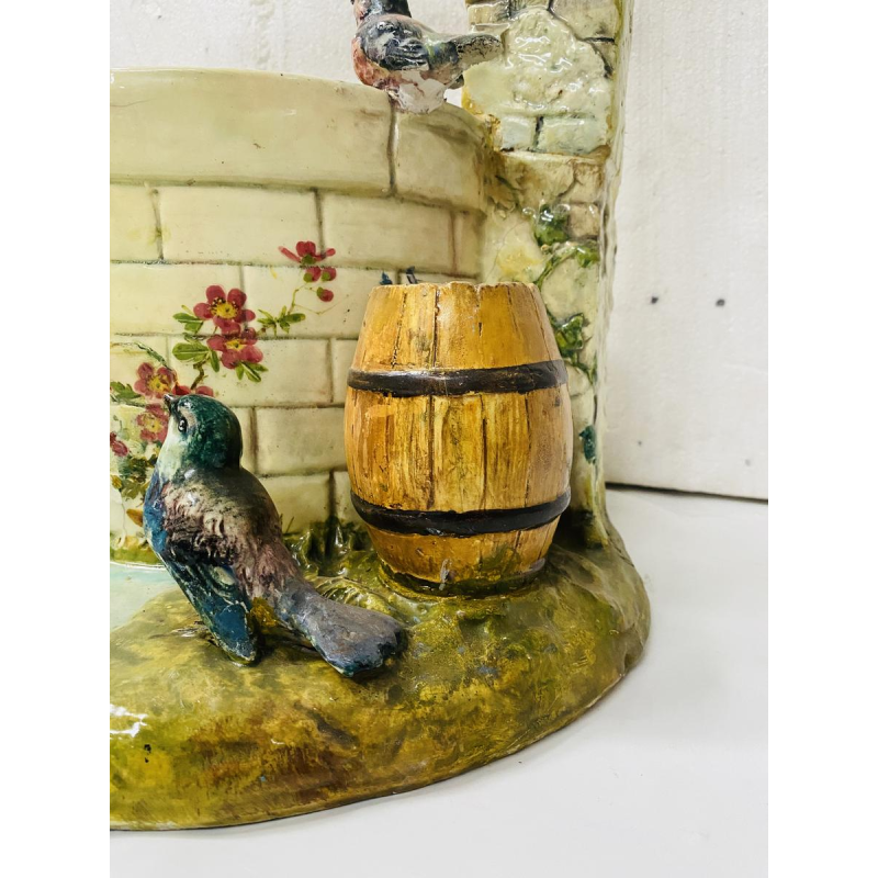 Delphin Massier for Vallauris, important earthenware well – 20th century