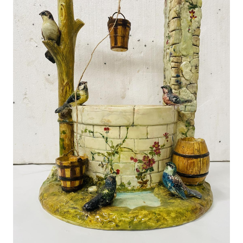 Delphin Massier for Vallauris, important earthenware well – 20th century