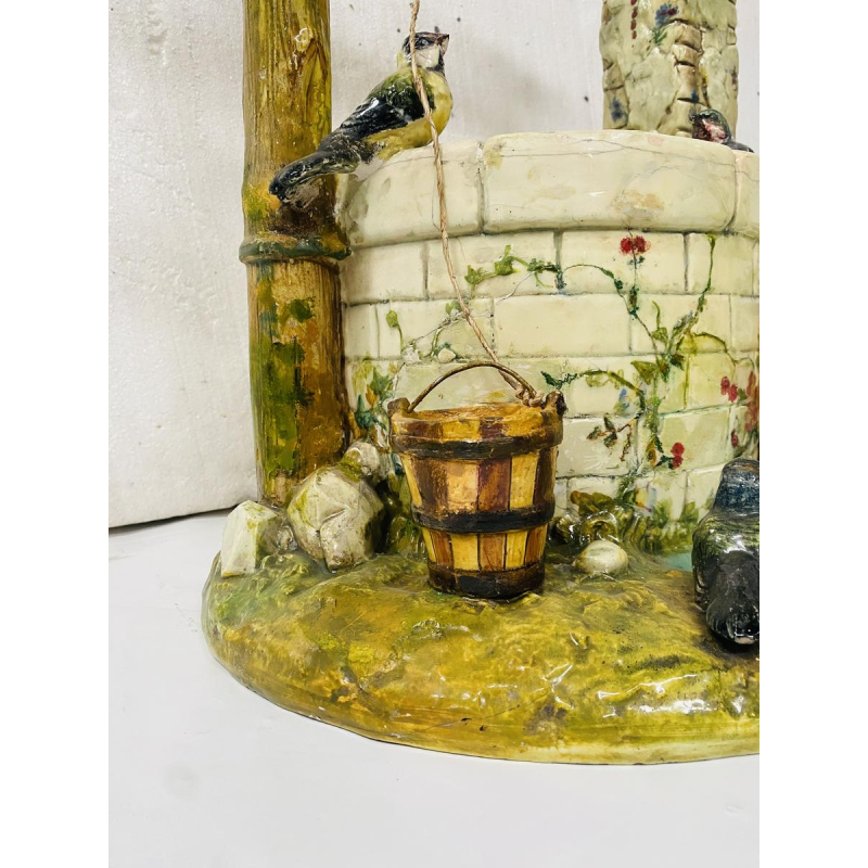 Delphin Massier for Vallauris, important earthenware well – 20th century