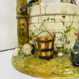 Delphin Massier for Vallauris, important earthenware well – 20th century