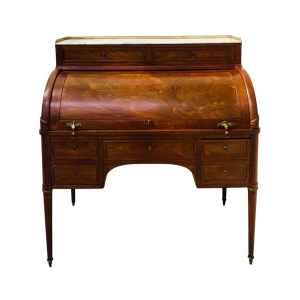 Bureau à cylindre style Louis XVI en acajou et placage d'acajou, fin du XVIIIème siècle
