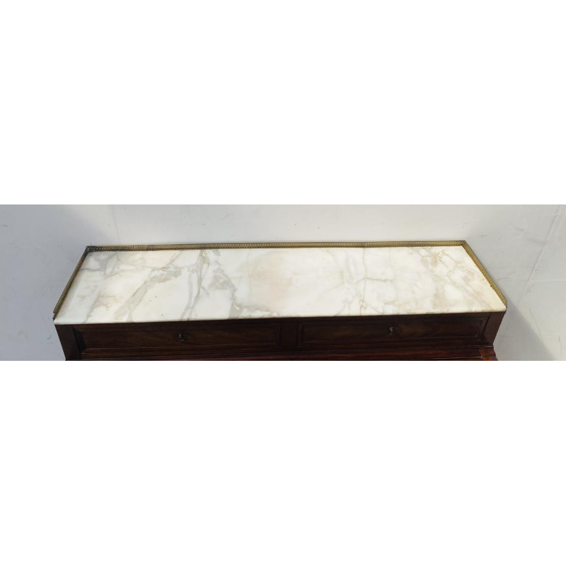 Bureau à cylindre style Louis XVI en acajou et placage d'acajou, fin du XVIIIème siècle