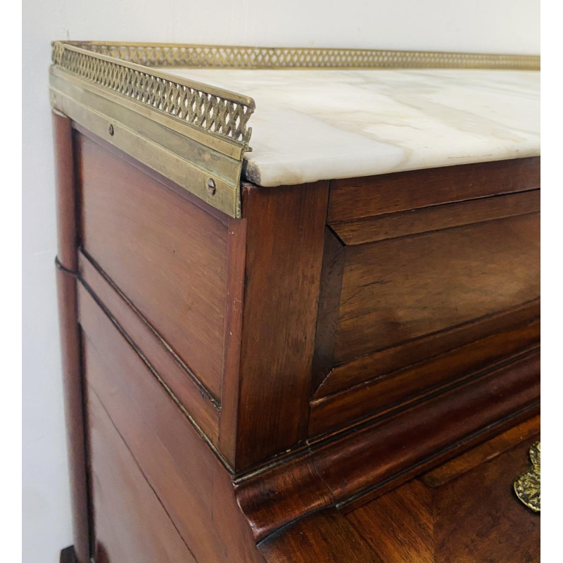 Bureau à cylindre style Louis XVI en acajou et placage d'acajou, fin du XVIIIème siècle