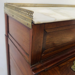 Bureau à cylindre style Louis XVI en acajou et placage d'acajou, fin du XVIIIème siècle