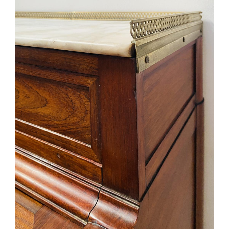 Bureau à cylindre style Louis XVI en acajou et placage d'acajou, fin du XVIIIème siècle