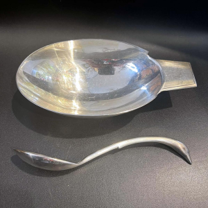 Christian FJERDINGSTAD for CHRISTOFLE GALLIA, Art Deco Swan gravy boat, silver-plated metal, circa 1930