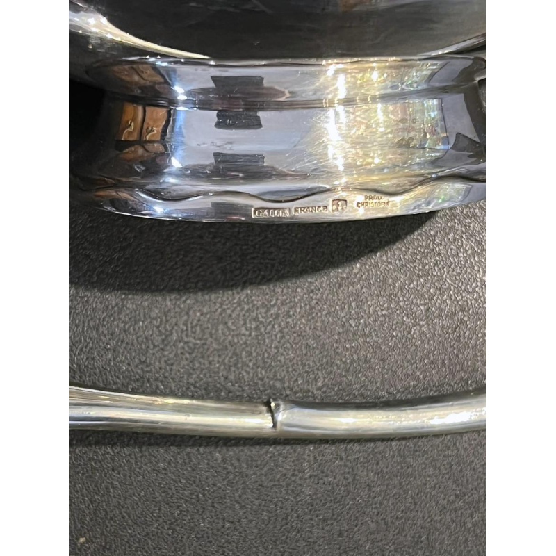 Christian FJERDINGSTAD for CHRISTOFLE GALLIA, Art Deco Swan gravy boat, silver-plated metal, circa 1930