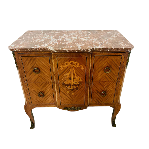 Commode à ressaut central de style transition Louis XV / Louis XVI – début du XXᵉ siècle