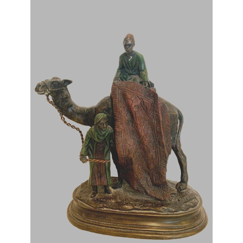 Carl Kauba – Orientalist group sculpture in patinated bronze – 20th century