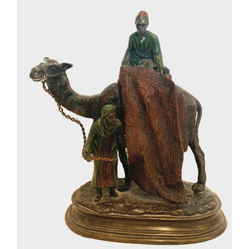 Carl Kauba – Orientalist group sculpture in patinated bronze – 20th century