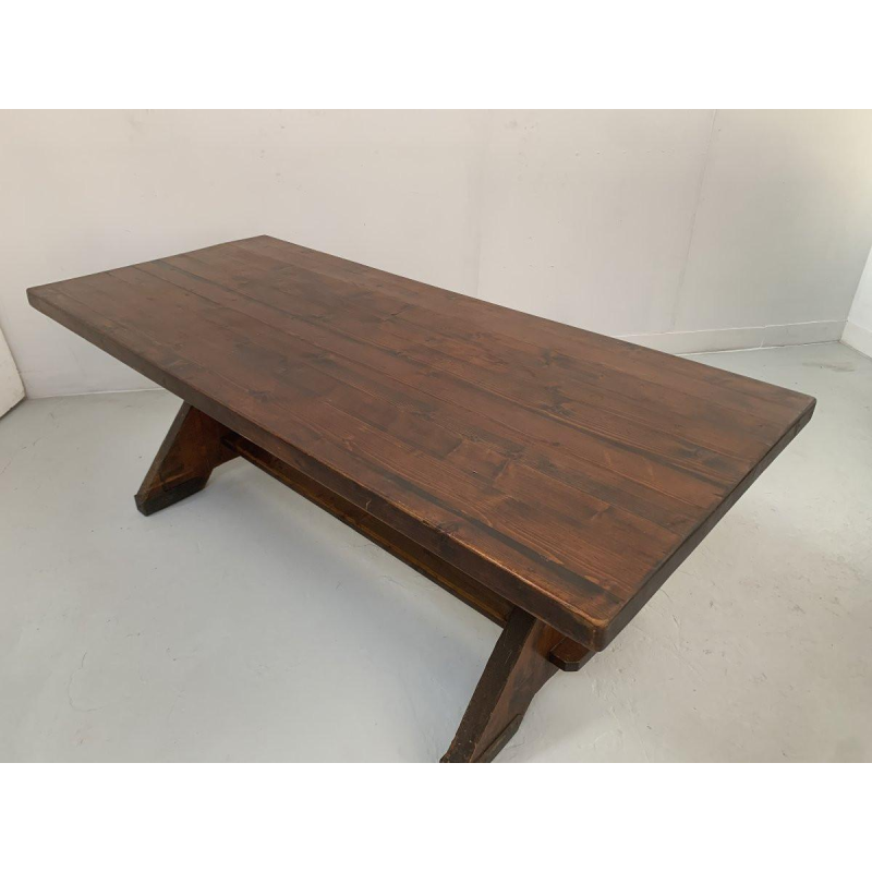 Kloostertafel van massief sparrenhout – 20e eeuw
