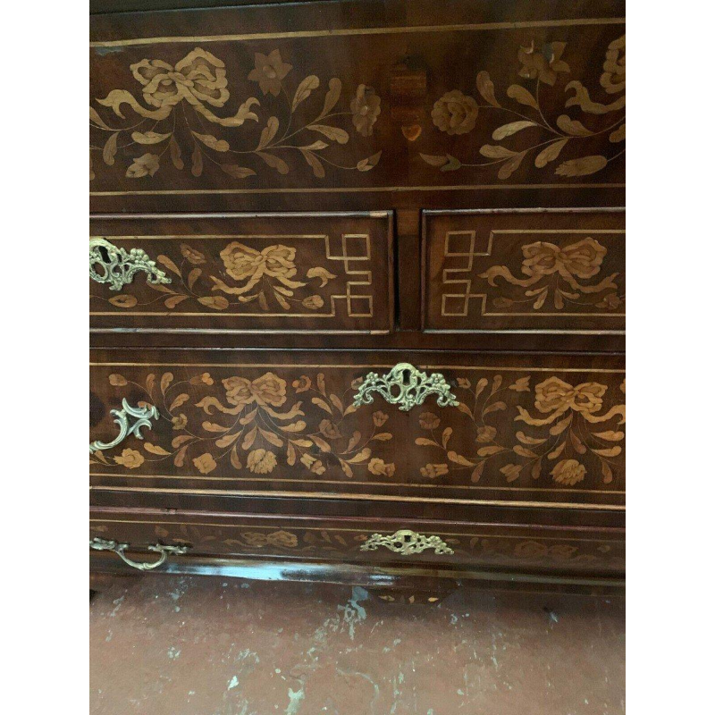 Scriban ladekast in Hollandse marqueterie – 18e eeuw