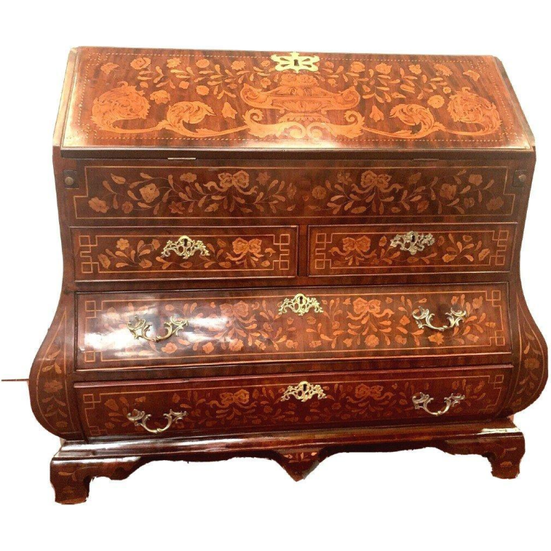Scriban chest of drawers in Dutch marquetry – 18th century