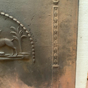 Cast iron fireplace backplate "Angel and Reindeer" – 19th century