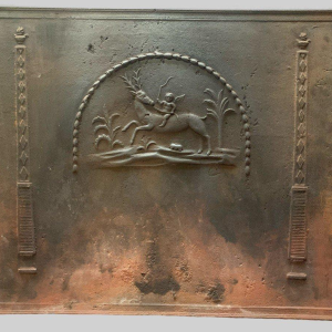 Cast iron fireplace backplate "Angel and Reindeer" – 19th century